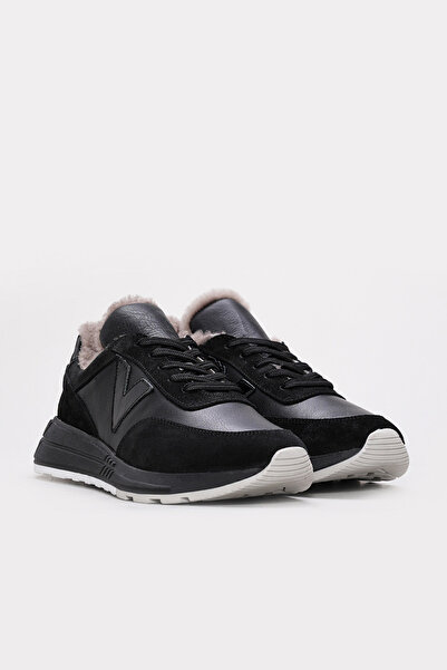 FAST STEP Γυναικεία παπούτσια casual από γνήσιο δέρμα και γούνα 169KZA153