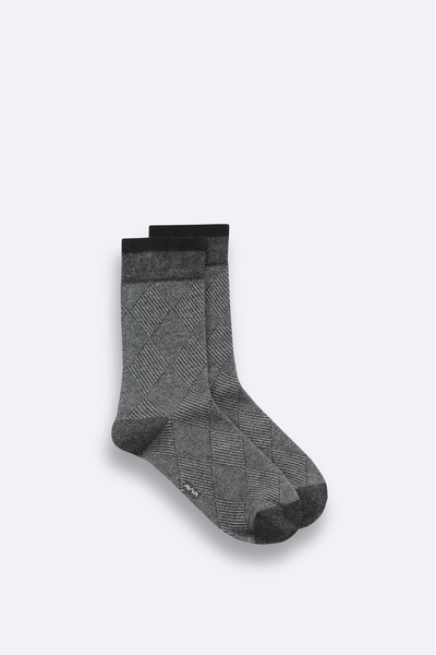 Avva Men's Anthracite Patterned Bamboo Socks A52Y8500