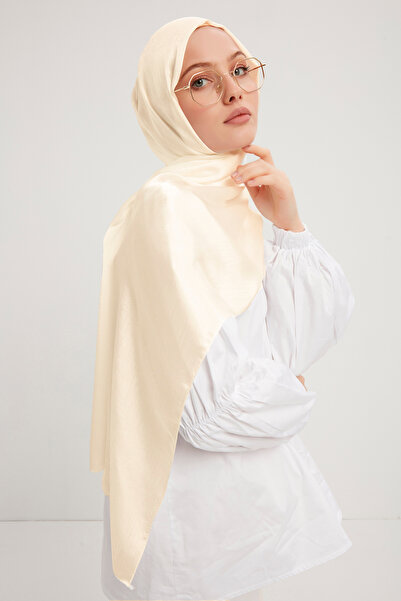 Şaless Χιτζάμπ Γυναικείο Βραδινό Φόρεμα Janjan-janjanlı Crinkle Shawl-Latte- 70x190cm