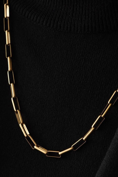 ByFlorya Jewelry Çelik Dikdörtgen Erkek Zincir Kolye 5mm Kararmaz