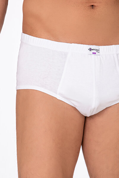 Kompedan Pamuklu Penye Süprem Esnek Rahat Slip Külot | Beyaz K0037
