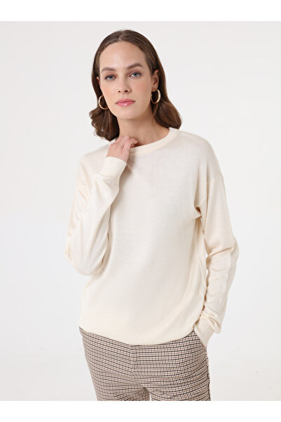 Refka Soft Knitted Basic Sweater - Cream -