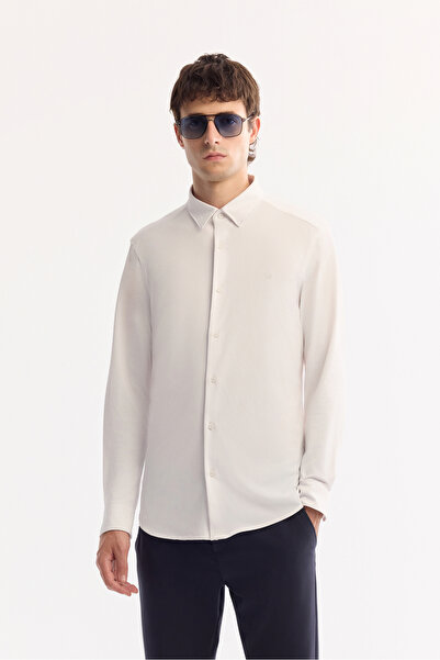 Avva Men's White Classic Collar Quick Dry Non-Iron Slim Fit Shirt A52Y2122