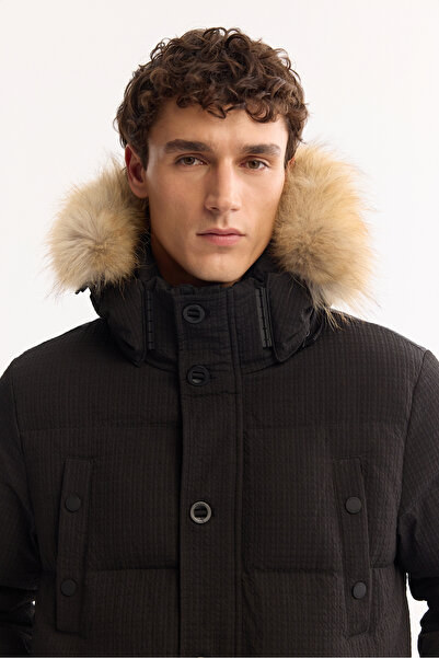 Avva Men's Black 100% Goose down Water Repellent Windproof -10 ° C Durable Inflatable Coat A52Y6084