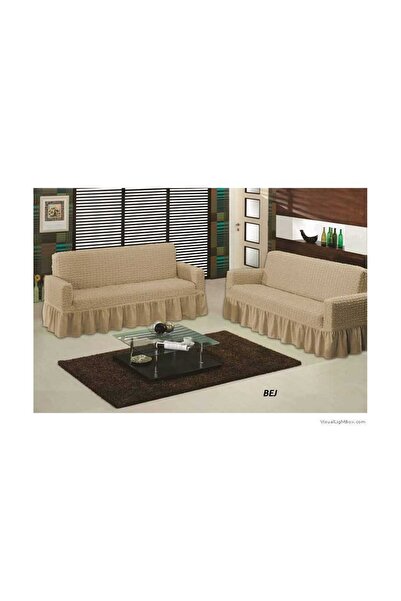 Armağan BÜRÜMCÜK ÇEKYAT ÖRTÜSÜ 3 LÜ İKİ ADET SÜTLÜ KAHVERENGİ RENK