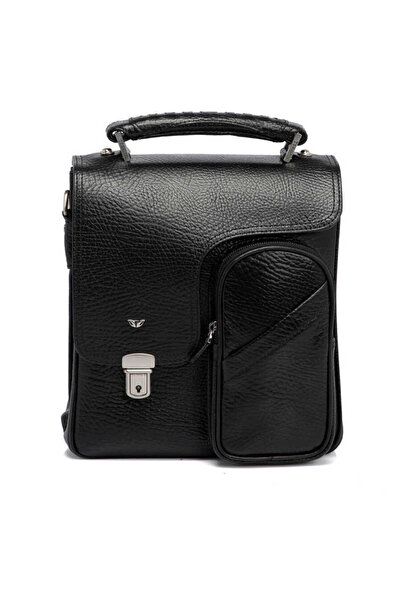 Tergan Siyah Hakiki Deri Erkek Çapraz Askılı Çanta - S1AC00022709-P2Y