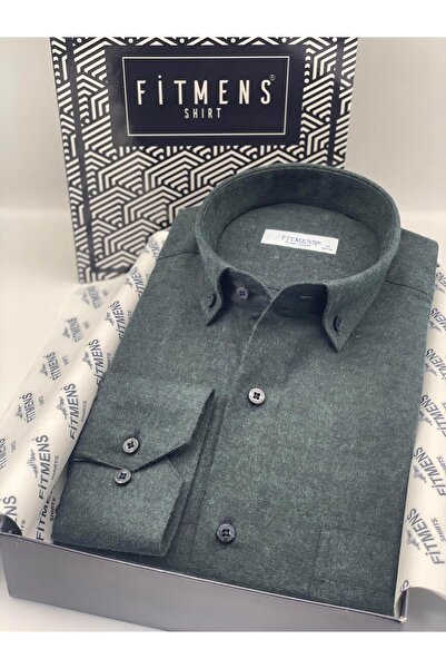 Fitmens Classic Long Sleeve Winter Lumberjack 100% Cotton Filafil Collar Buttoned Cotton Men's Shirt with Gift Box Fs