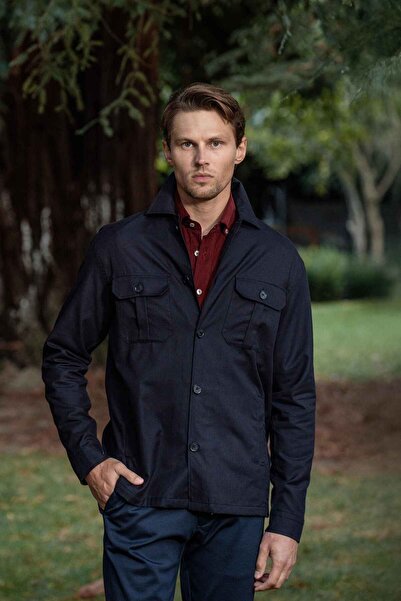 Paşahan Black Tailored Fit Men's Shirt Jacket with Pockets