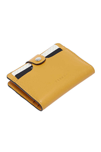Tergan Yellow Genuine Leather Unisex Credit Card Holder - S1Kk00001653-H5G