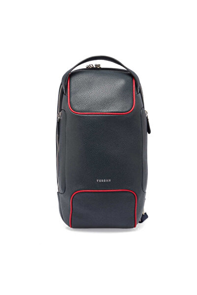 Tergan Lacivert Hakiki Deri Erkek Çapraz Askılı Çanta - S1AC00021455-N74