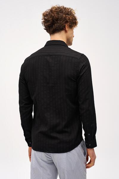 İgs Чоловіча чорна сорочка Dynamic Fit з ґудзиками на комірі