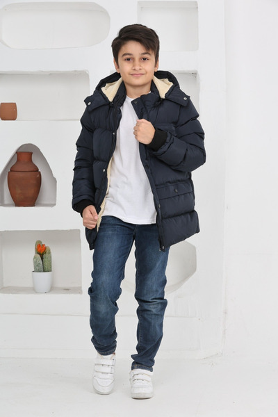 TheJOJODesign Хлопчачий зимовий куртка з підкладкою з полару, наповнена товстим волокном, водонепроникна, з капюшоном