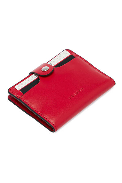 Tergan Κόκκινη θήκη πιστωτικής κάρτας Unisex από γνήσιο δέρμα - S1KK00001653-H4B