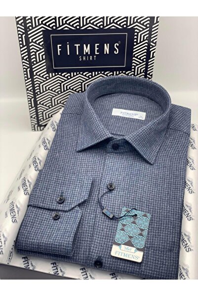 Fitmens قميص رجالي كلاسيكي بأكمام طويلة للشتاء مصنوع من القطن بنسبة 100%، ياق...