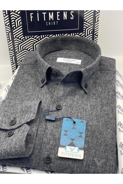 Fitmens Classic Long Sleeve Winter Lumberjack 100% Cotton Filafil Collar Buttoned Cotton Men's Shirt with Gift Box Fs