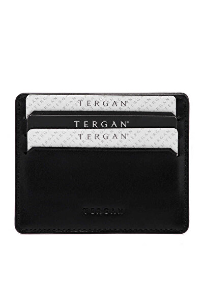 Tergan Black Genuine Leather Unisex Credit Card Holder - S1Kk00001050-A55