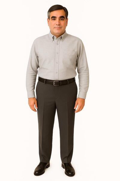 BURSPA Πουκάμισο μπαμπά σε ανοιχτό γκρι χρώμα, ίσιο χειμερινό μονόχρωμο πουκάμισο με μονό τσέπη