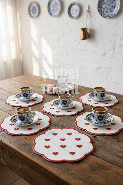 Çt Çeyizci Tekstil Sunumluk Peçete, Kokteyl Peçetesi, Kahve Yanı Sunumluk, Bardak Altlığı 6 Adet Sunum Peçetesi