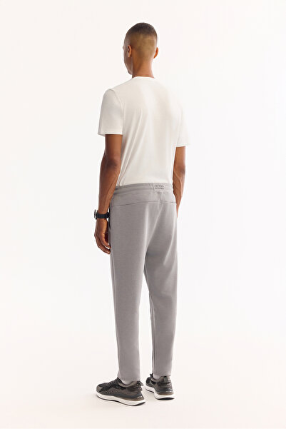 Avva Men's Gray Elastic Waist Lace-Up Soft Touch Bi-Stretch Regular Fit Sweatpants A52Y3406