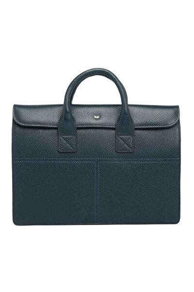 Tergan Lacivert Hakiki Deri Unisex Evrak Çantası - S1EV00021247-A38