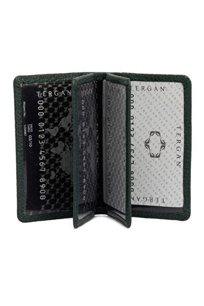 Tergan Πράσινη θήκη πιστωτικής κάρτας Unisex από γνήσιο δέρμα - S1KK00001601-I5T