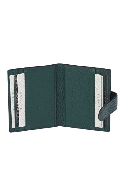 Tergan Πράσινη θήκη πιστωτικής κάρτας από γνήσιο δέρμα για άνδρες - S1KK00001617-I5T