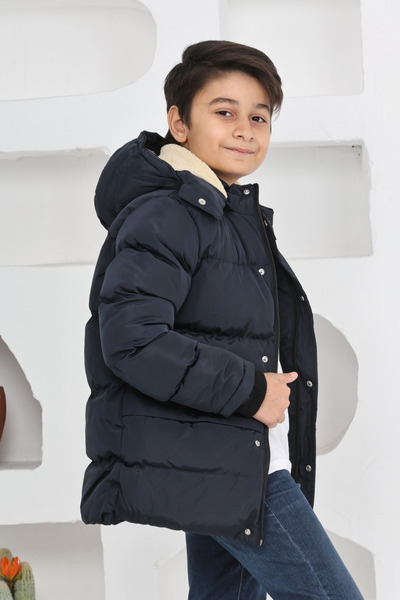 TheJOJODesign Хлопчачий зимовий куртка з підкладкою з полару, наповнена товстим волокном, водонепроникна, з капюшоном