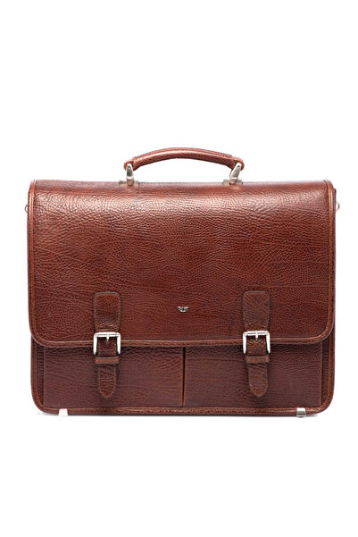 Tergan Tan Genuine Leather Men's Briefcase - S1Ev00022775-P4Y