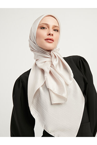 Şaless Hijab Femei Janjan Crinkle Rochie de seara Esarfa-latte- 100x100cm