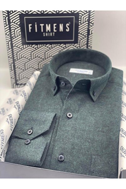 Fitmens Classic Long Sleeve Winter Lumberjack 100% Cotton Filafil Collar Buttoned Cotton Men's Shirt with Gift Box Fs