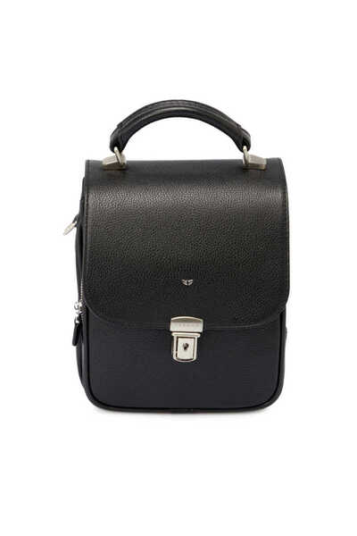 Tergan Siyah Hakiki Deri Erkek Çapraz Askılı Çanta - S1AC00002928-A6F