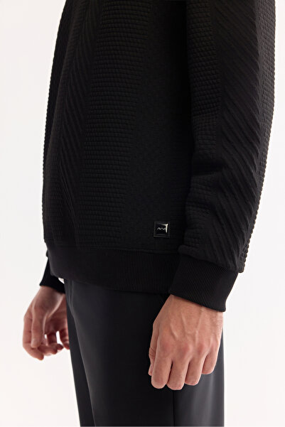 Avva Ανδρικό φούτερ με λαιμόκοψη με υφή ελαστάνης κανονικής εφαρμογής A52Y1220