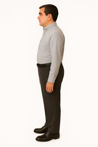 BURSPA Πουκάμισο μπαμπά σε ανοιχτό γκρι χρώμα, ίσιο χειμερινό μονόχρωμο πουκάμισο με μονό τσέπη