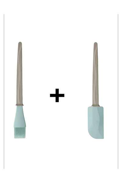 IKEA Bakglad Silikon Yumurta Hamur Pasta Fırçası Ve Spatula Bej Mavi 26 Cm