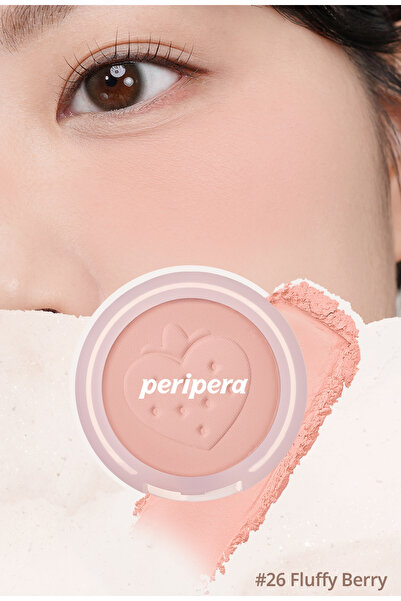 PERIPERA Pastel Tonlarda Sebum Dengeleyici Toz Allık Pure Blushed Sunshine Cheek (26 Fluffy Berry)