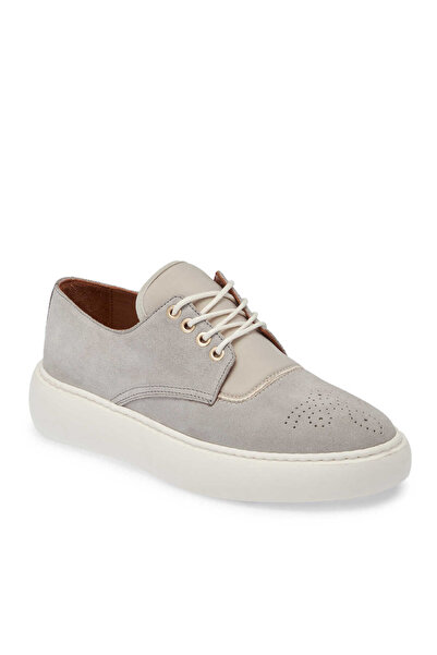 Tergan Gri Hakiki Süet Deri Erkek Sneaker - E24I1AY56711-K56