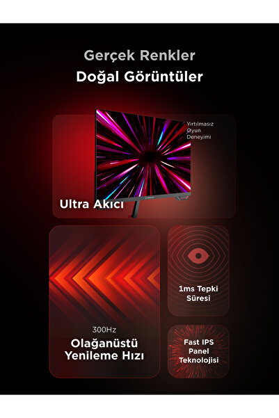 Rampage CRIMSON CR25R300F 25 300Hz 1ms CSOT FAST IPS FHD Freesync/G-Sync PC Flat Oyuncu Monitörü