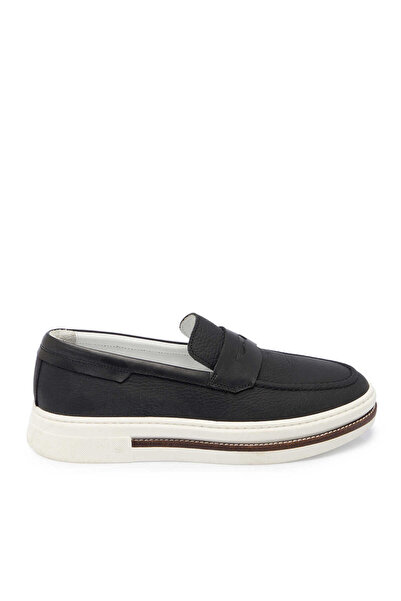 Tergan Siyah Hakiki Deri Erkek Loafer - E24I1AY56706-A41