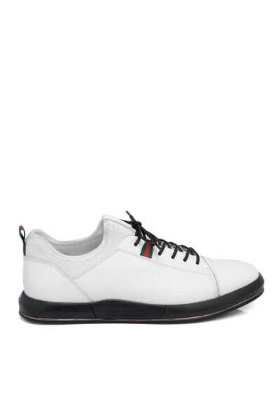 Tergan Beyaz Hakiki Deri Erkek Sneaker - E24I1AY56623-A26