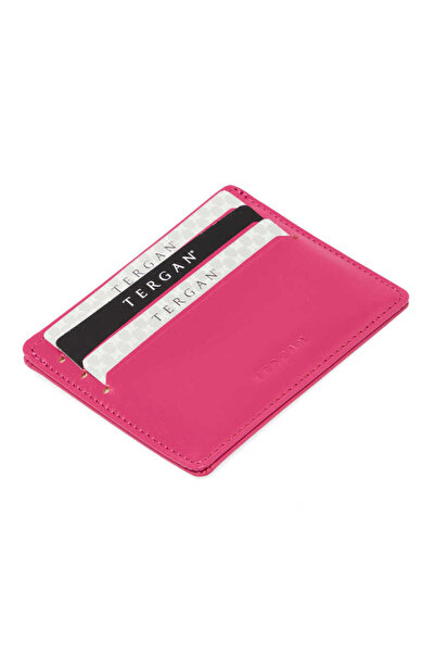 Tergan Θήκη πιστωτικής κάρτας Unisex από γνήσιο δέρμα φούξια - S1KK00001050-J7E