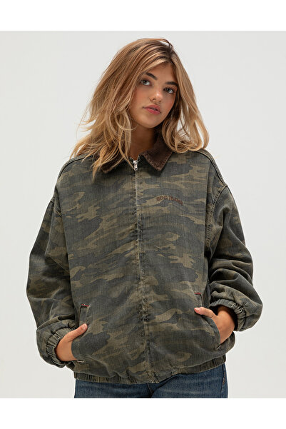 september island Camouflage Pattern Oversize Coat Jacket