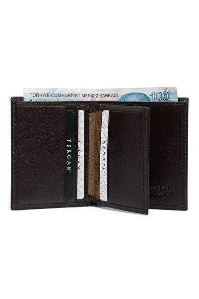 Tergan Ανδρικό πορτοφόλι από γνήσιο δέρμα καφέ - S1CE00001503-B07