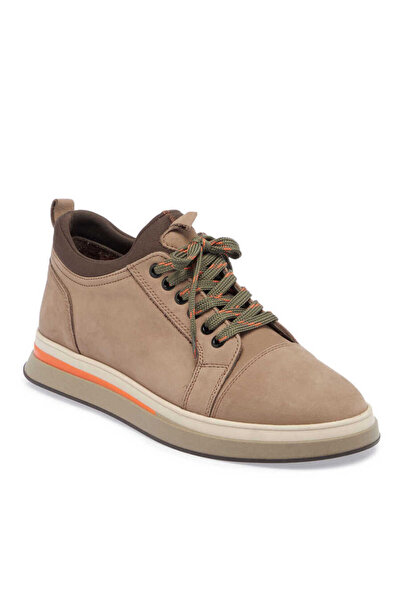 Tergan Bej Hakiki Nubuk Deri Erkek Sneaker - E23S1AY56386-B23
