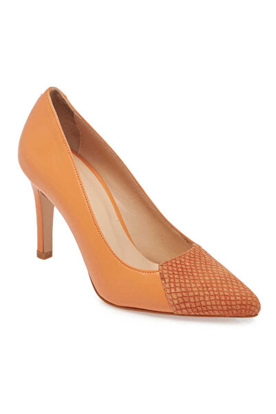 Tergan Turuncu Hakiki Deri Kadın Stiletto - K24I1AY67174-T6S