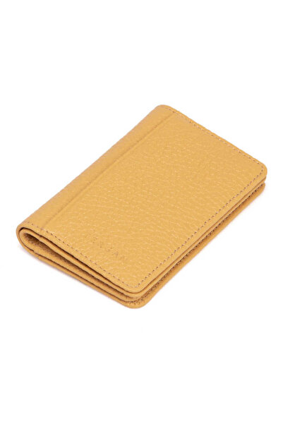 Tergan Sarı Hakiki Deri Unisex Kredi Kartlık - S1KK00001601-H28