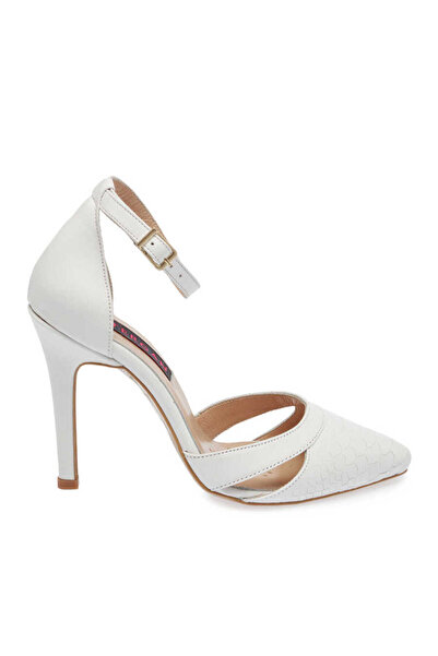 Tergan Beyaz Hakiki Deri Kadın Stiletto - K24I1AY67289-A26