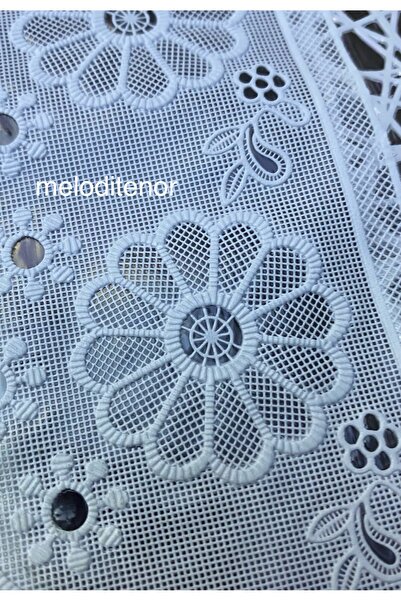 TNR Meiwa Transparent Coating White Thread Pattern Edge Lace Luxury Pvc Rectangular Oilcloth Tablecloth