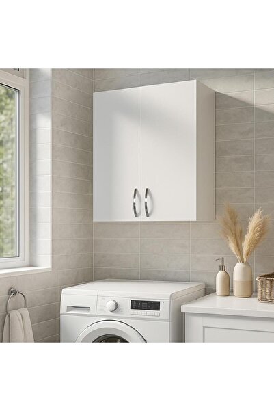 Dekorister Benito Çamaşır Makinesi Üst Dolabı Beyaz