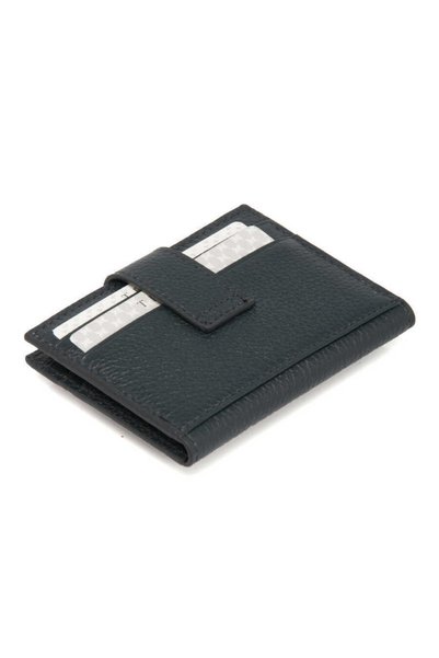 Tergan Navy Blue Genuine Leather Men's Credit Card Holder - S1Kk00001617-X86