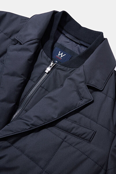 W Collection Navy Blue Coat with Zipper